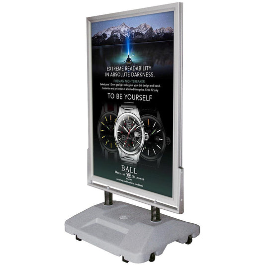 Kundenstopper Wind-Sign Waterbase silber