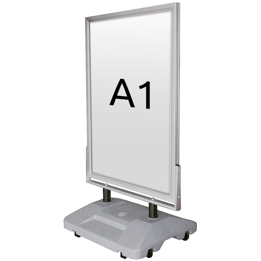 Kundenstopper Wind-Sign Waterbase silber