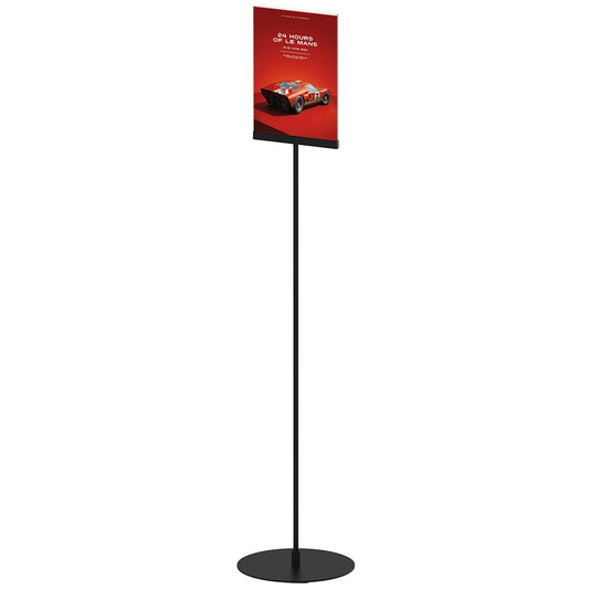 Infoständer, Design Stand, Acrylhalter, Schwarz, 132 cm groß