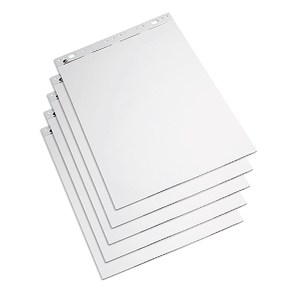 Flipchart-Papierblock 50 Blatt, 5er Pack, 59 x 80 cm, Weiß
