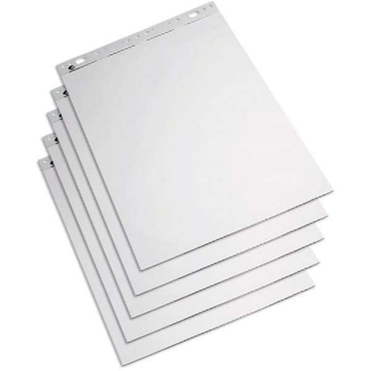 Flipchart-Papierblock 50 Blatt, 5er Pack, 59 x 80 cm, Weiß