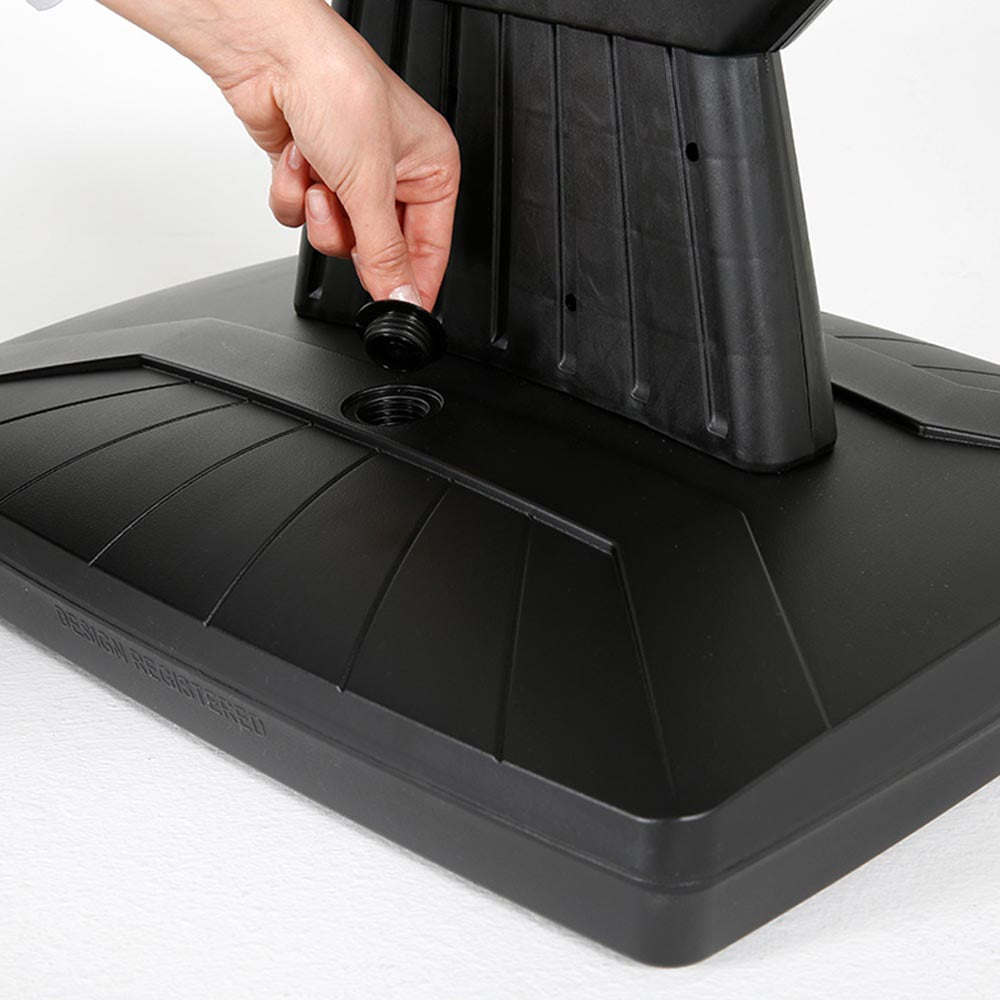 Plastik Kundenstopper mit Fuß, schwarzer Wassertank 12L, Silber