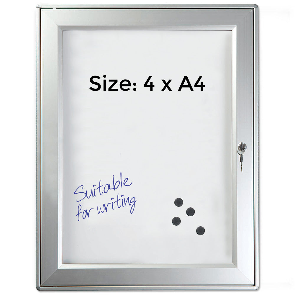 Schaukasten, Infobox, magnetisch, Silber, mit Schloss