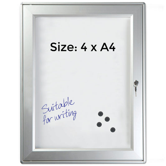 Schaukasten, Infobox, magnetisch, Silber, mit Schloss