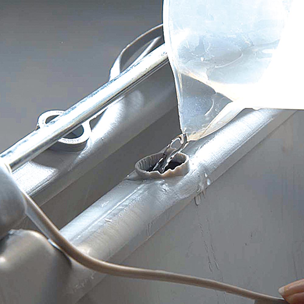 Kundenstopper Vacu Display B, Kundenstopper aus robustem Kunststoff mit 5L Fassungsvermögen, Hellgrau