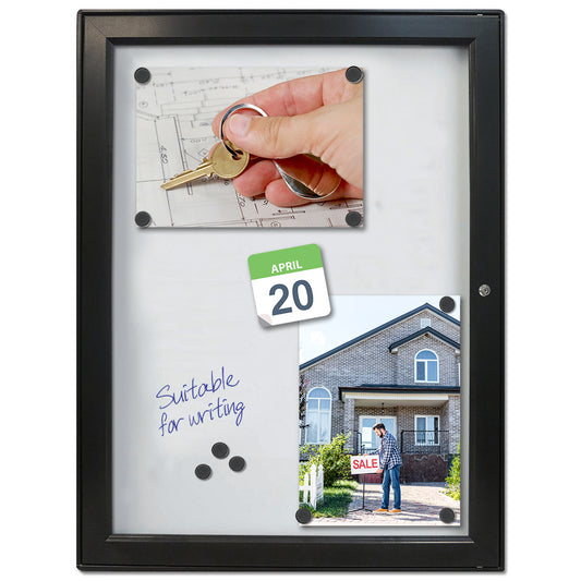 Schaukasten, Infobox, magnetisch, Schwarz, mit Schloss