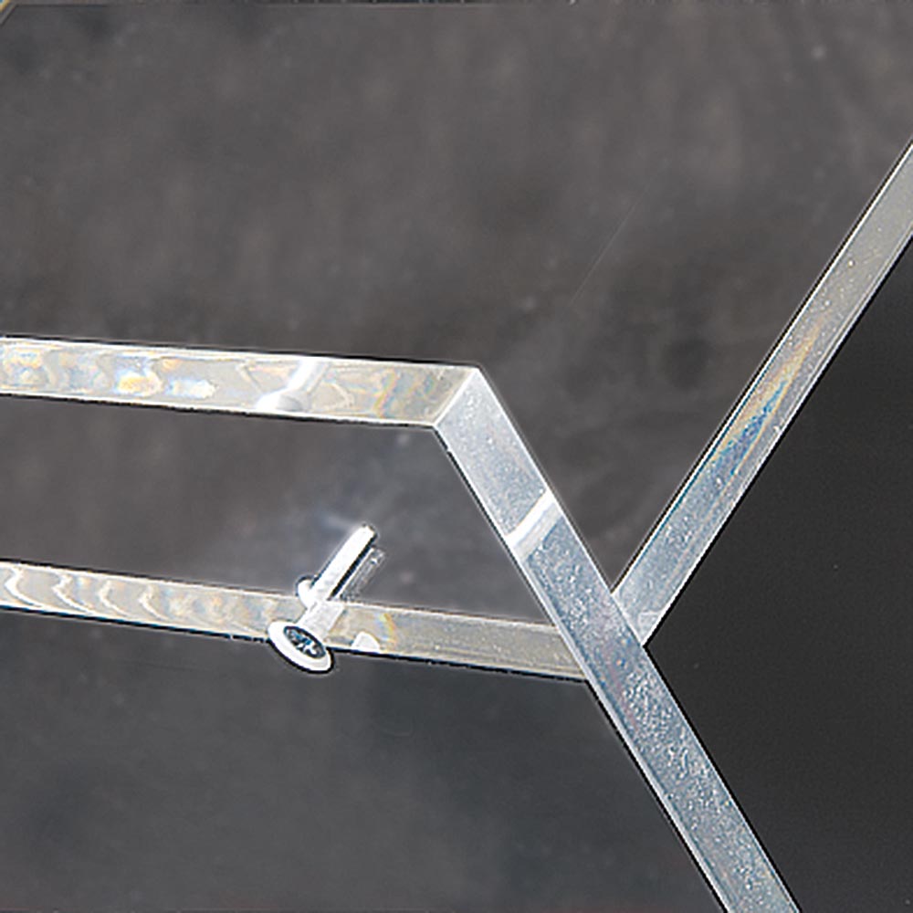 Transparenter Acryl-Zickzack-Prospektständer mit 6x A4 Haltern