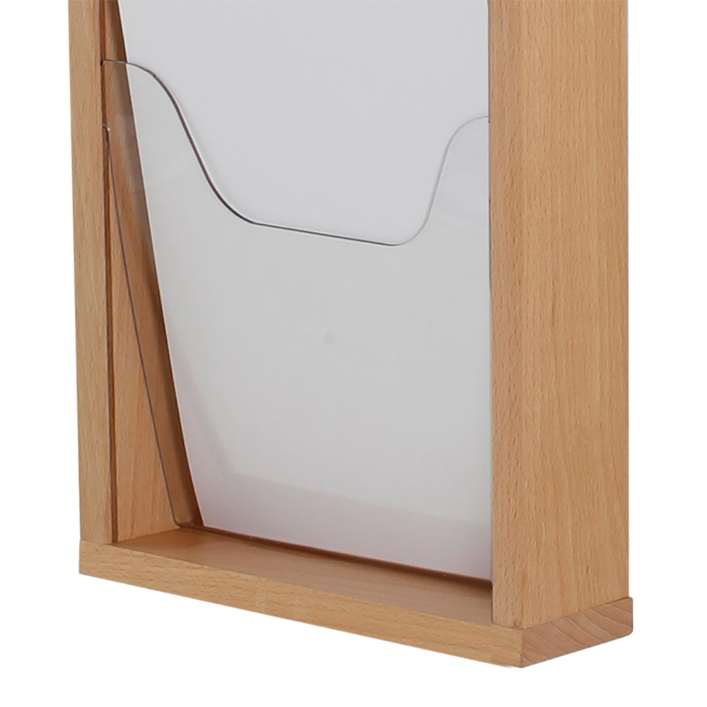 Holz Wand-Prospekthalter, 5 x A4, Holz