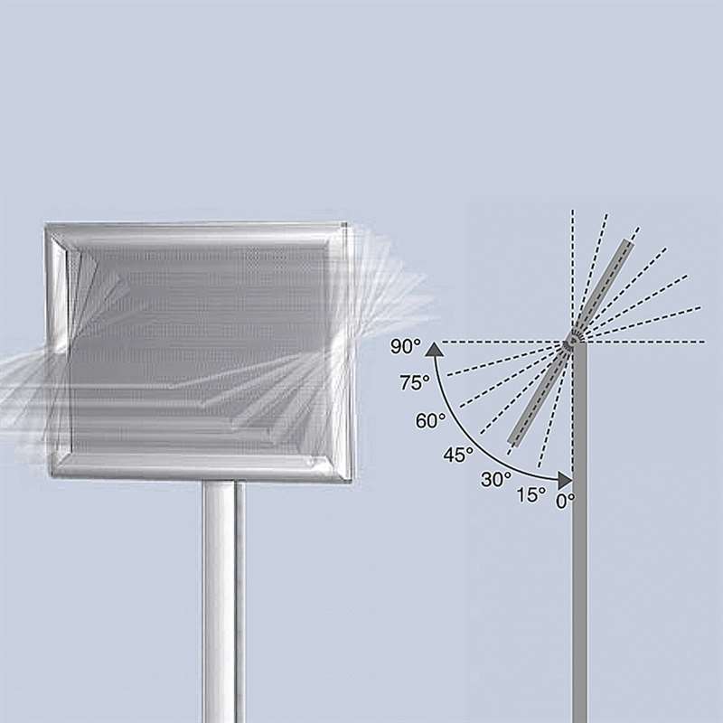 Flex-Infoständer mit Klapprahmen – verstellbarer Infoständer in mehreren Rahmenformaten, silber