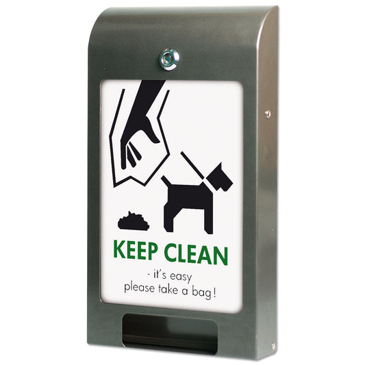 Hundebeutelspender mit A4-Infodisplay, Grau