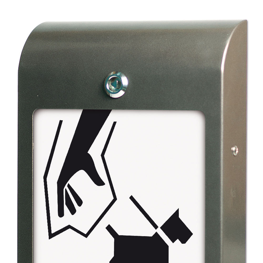 Hundebeutelspender mit A4-Infodisplay, Grau
