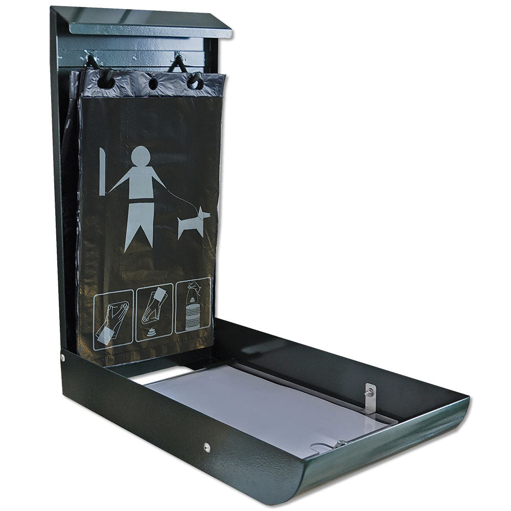 Hundebeutelspender mit A4-Infodisplay, Grau