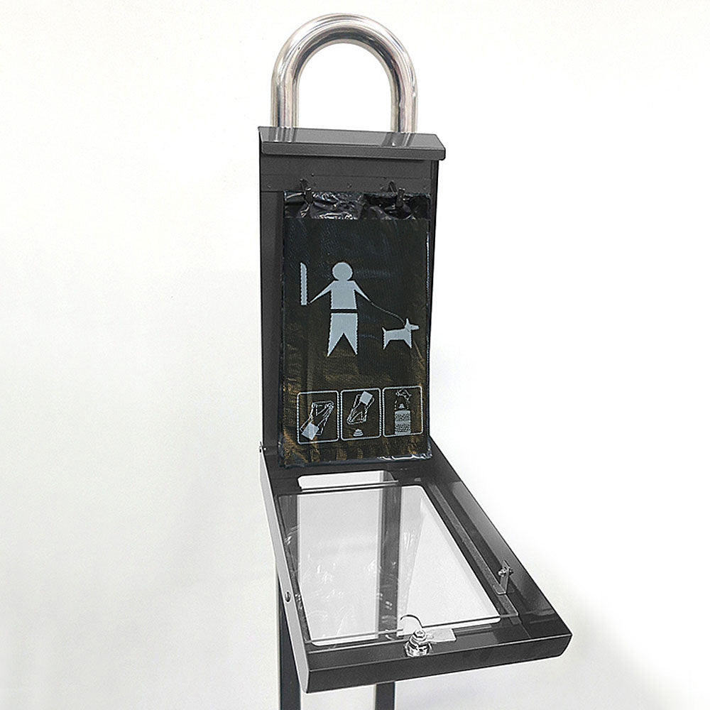 Hundebeutelspender mit A4-Infodisplay, Grau