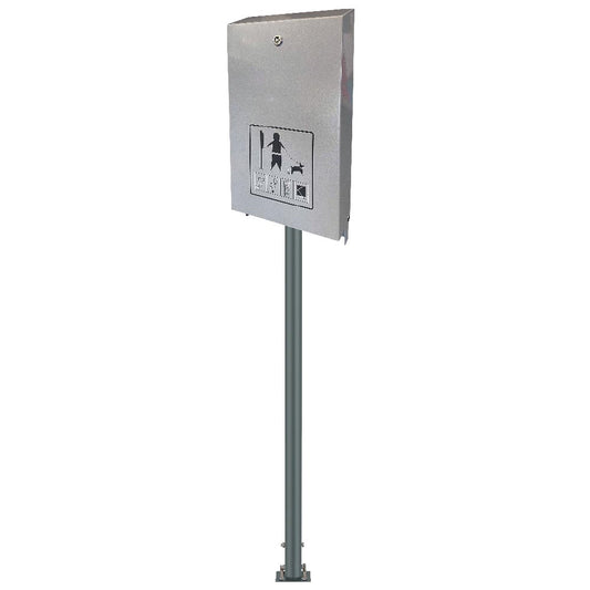 Hundekotbeutelhalter mit Druck Eco-Spender für Hundekotbeutel mit 145 cm Stange Silber