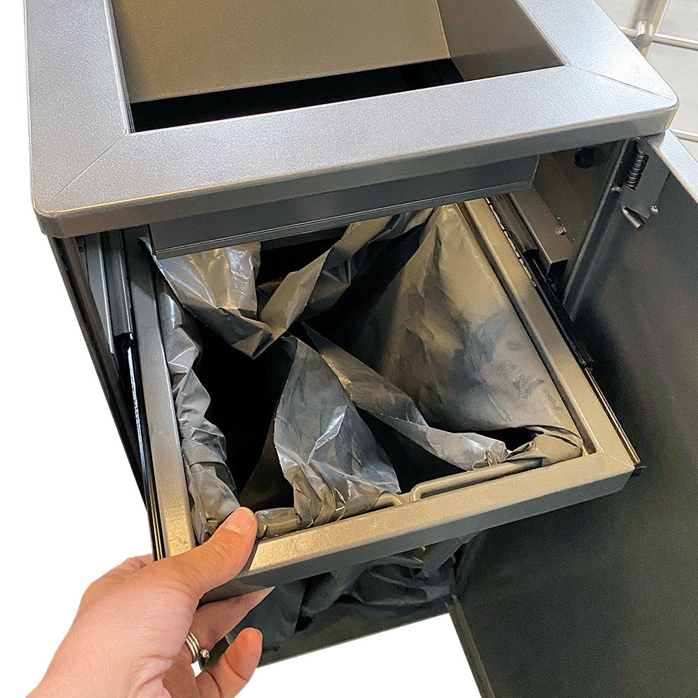 Quadratischer Abfalleimer, 50L, Grau