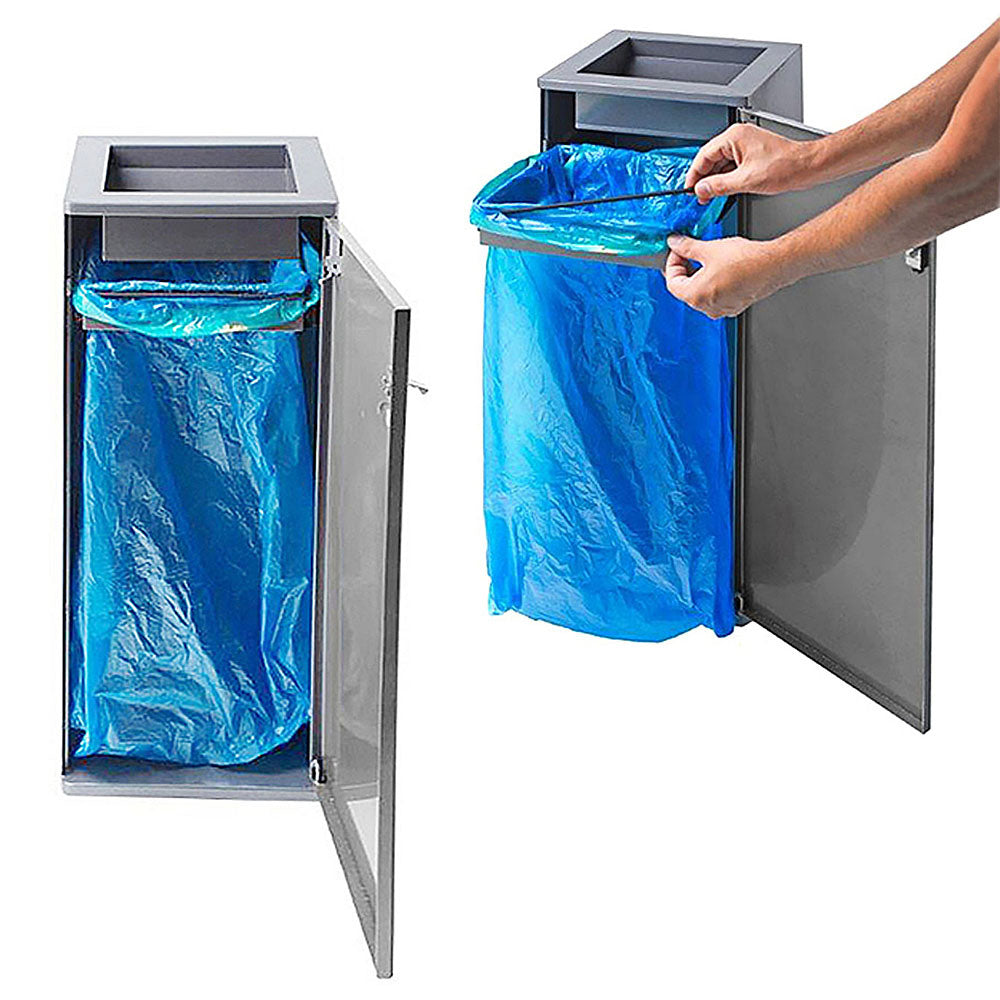 Quadratischer Abfalleimer, 50L, Grau