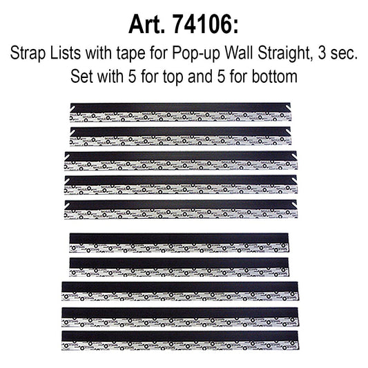 5 x obere und untere Riemen, POP-UP WALL Straight, mit Clips