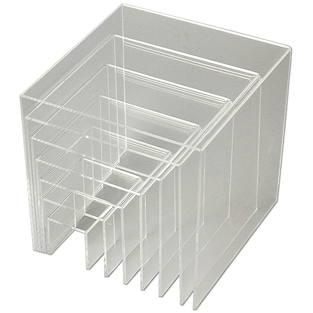 Ausstellungsregale, Nesting Shelves, 3 Stück., Transparent