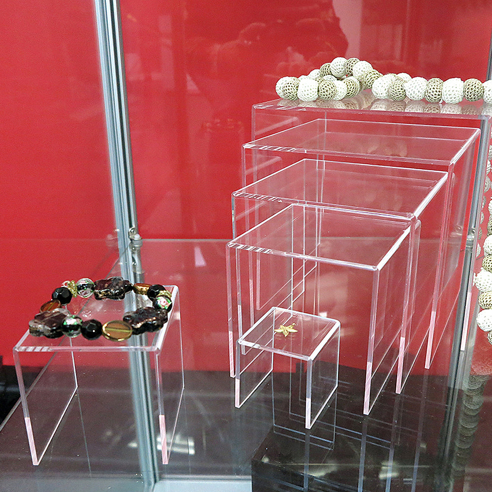 Ausstellungsregale, Nesting Shelves, 3 Stück., Transparent