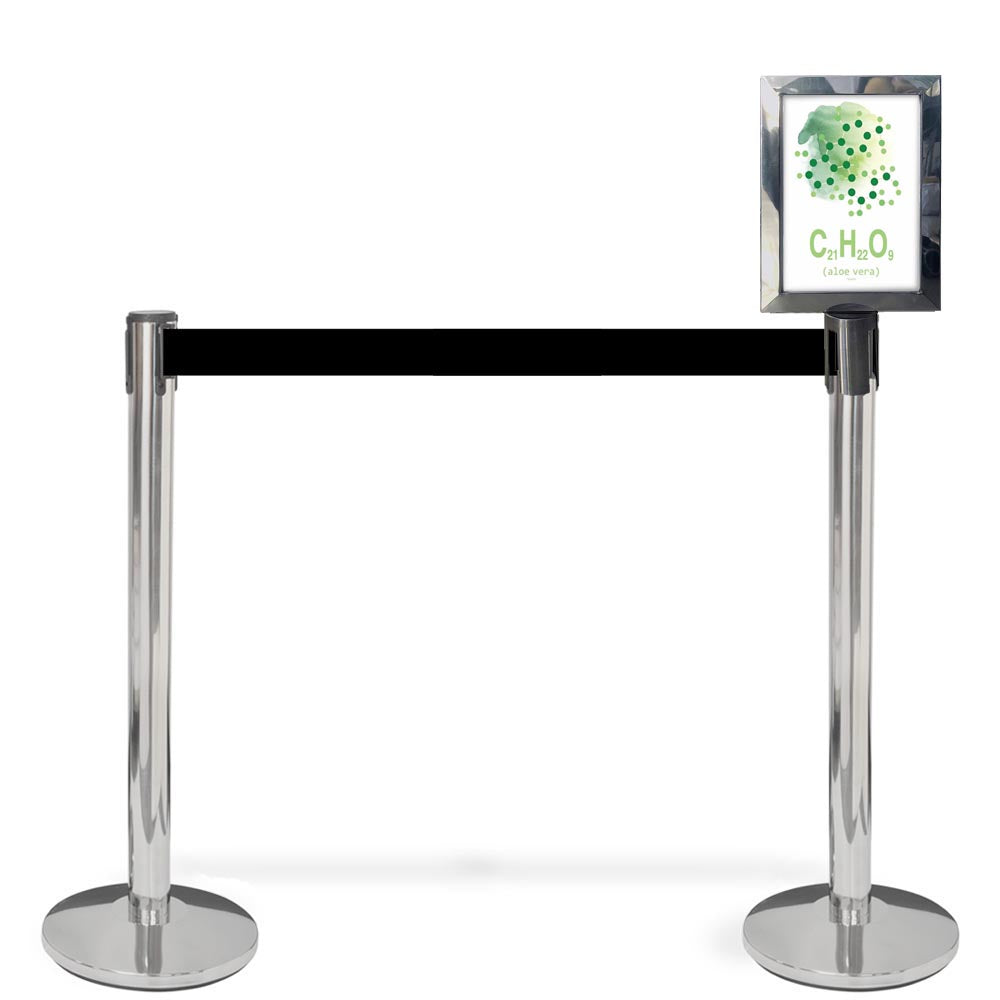 Rahmen für Crowd Barrier Belt System (Slide-in), Silber