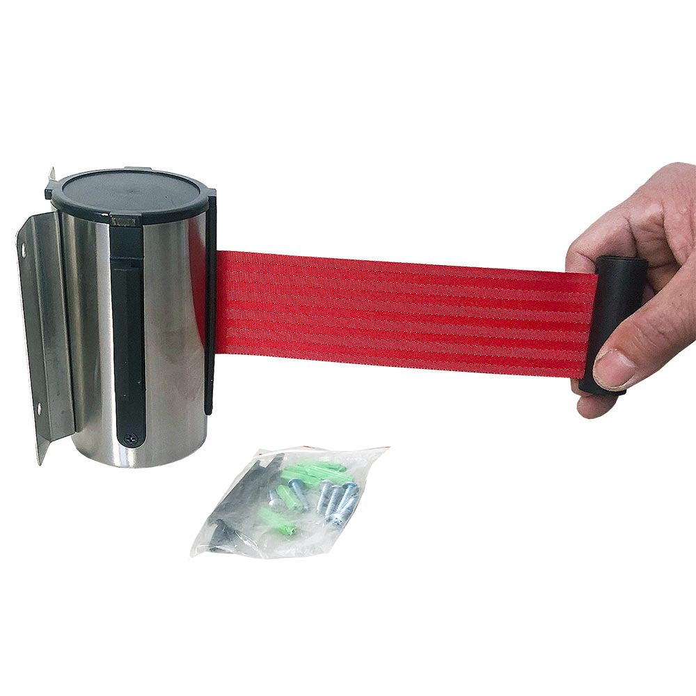 Wandhalterung mit Klebeband  Crowd Barrier System, Rot, Silber