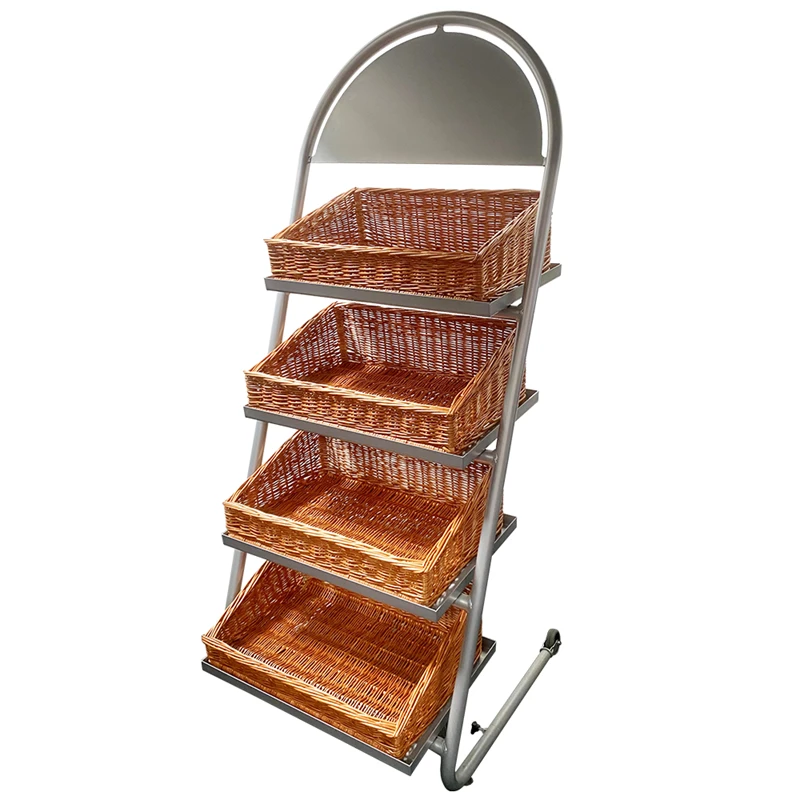 Geflochtener Korb für Verkaufsdisplay – rechteckig, 61 x 41 x 20 cm, braun