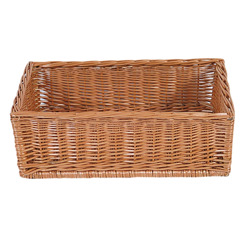 Geflochtener Korb für Verkaufsdisplay – rechteckig, 61 x 41 x 20 cm, braun