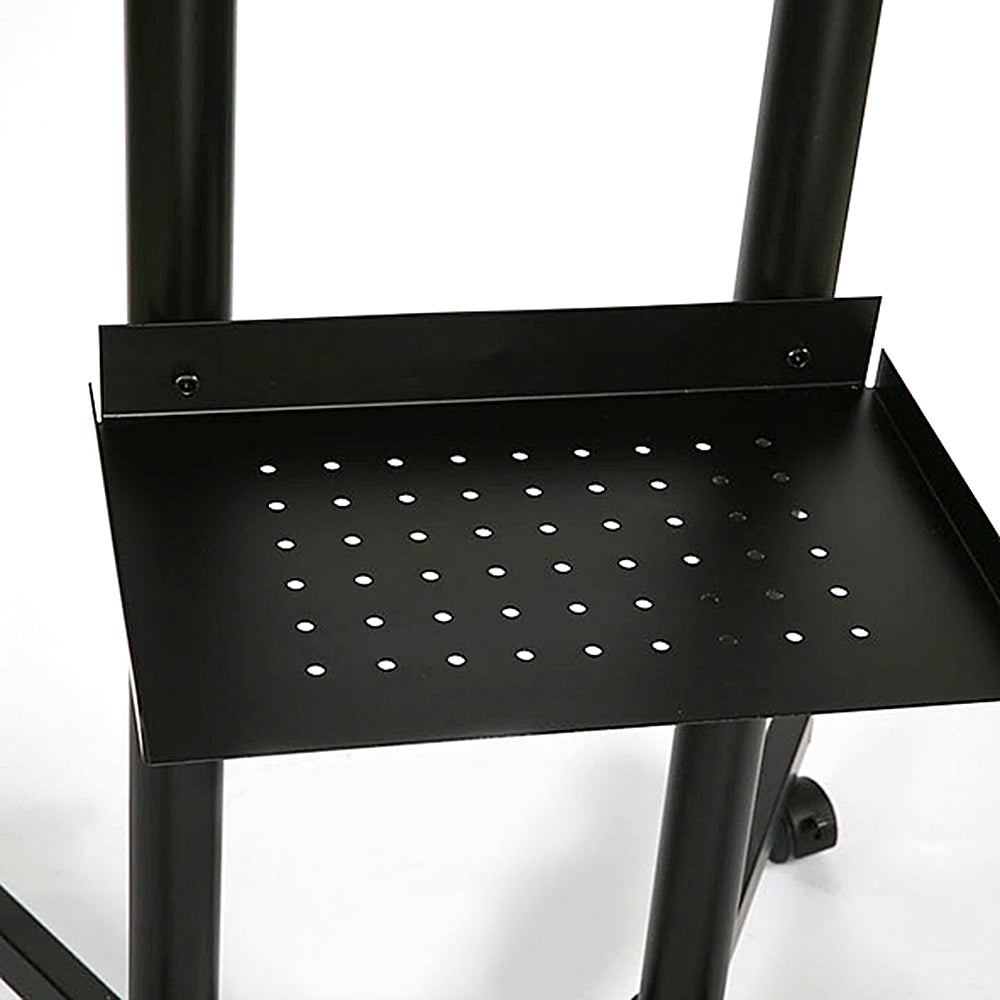 Slimline TV-Ständer mit Ablage, Schwarz