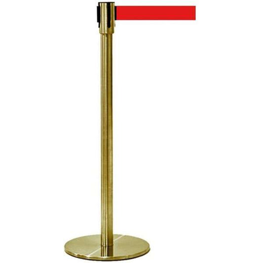Absperrpfosten Crowd Control mit rotem Band Gold