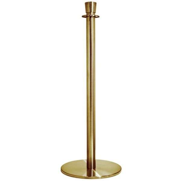 Gold Absperrpfosten Crowd Control mit Seilhalter