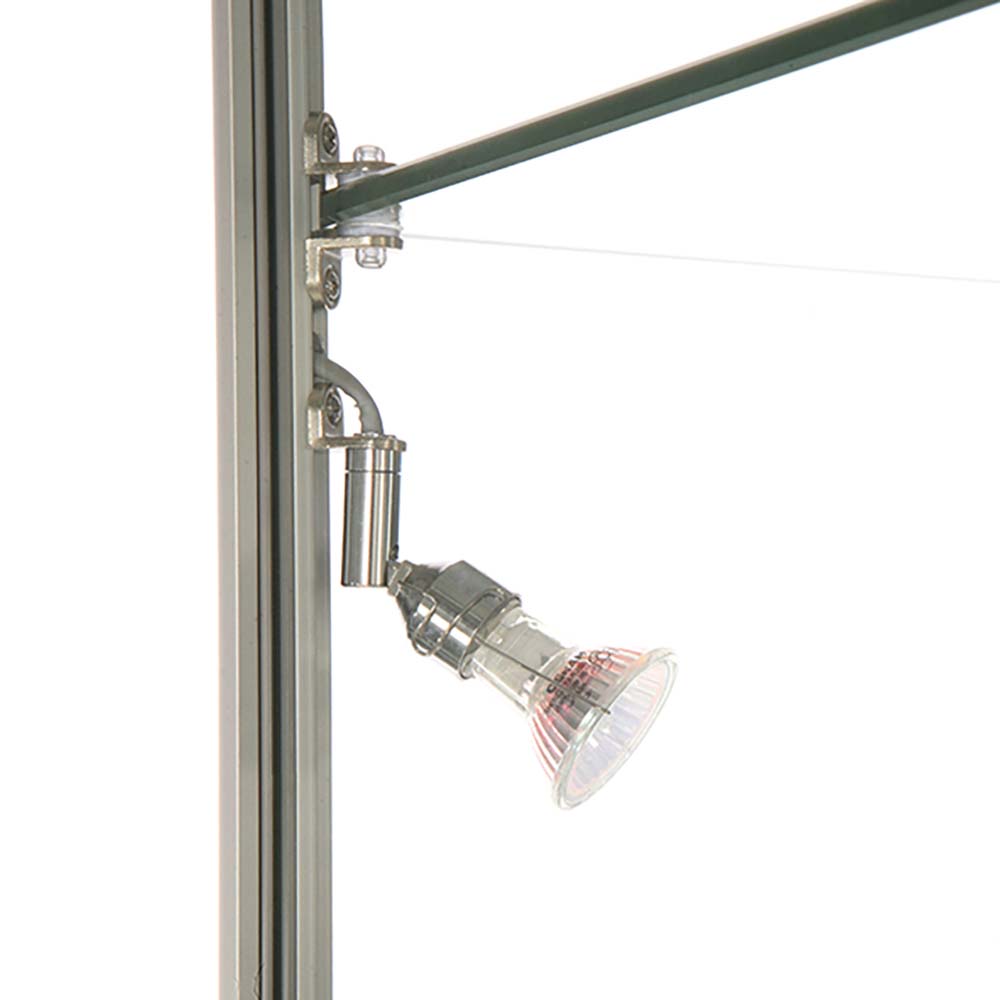 Vitrine - Showcase Tower Solo Glasvitrine mit Unterschrank, LED-Licht und Schloss - Silber
