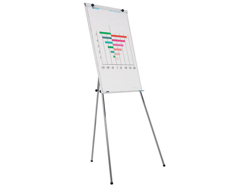 Flipchart-Tafel Flipover Budget, lackierte magnetische Tafel, 66 x 100 cm, Silber