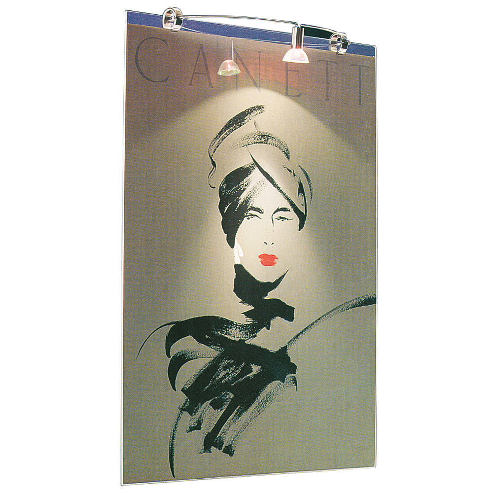 Plakathalter Starlight, doppelseitig mit LED-Spot, A1, 59,4 x 84,1 cm, Silber