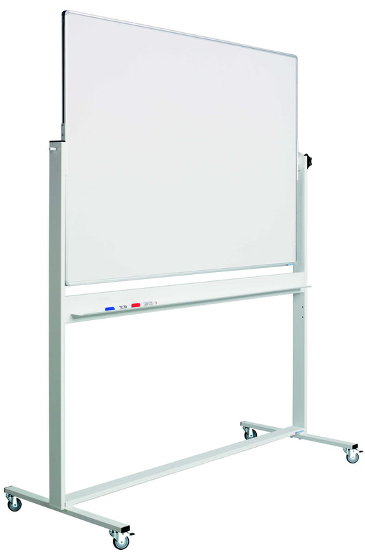 Magnettafel Whiteboard, Stativdrehtafel mit Rollen, für intensive Anwendung