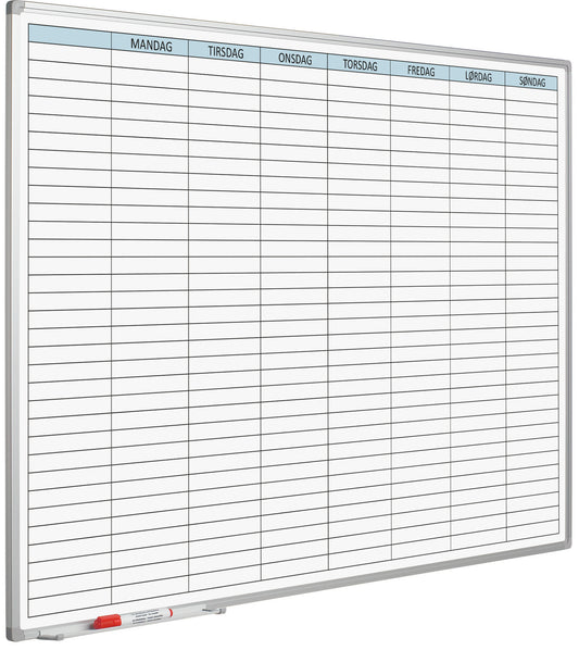 Planungstafel, Whiteboard mit Tageskalender, 90 x 120 cm
