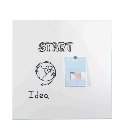 Whiteboard, Visual Design, rahmenlos, lackierte Oberfläche, schwarzer Rand
