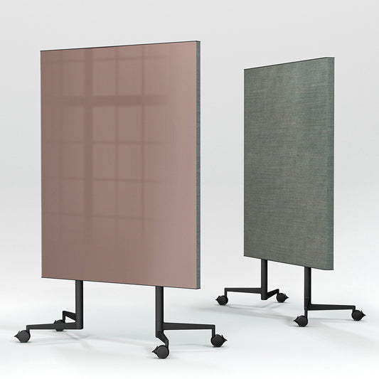 Glastafel mit Akustikpaneel auf Rollen, Move Acoustic, Blush