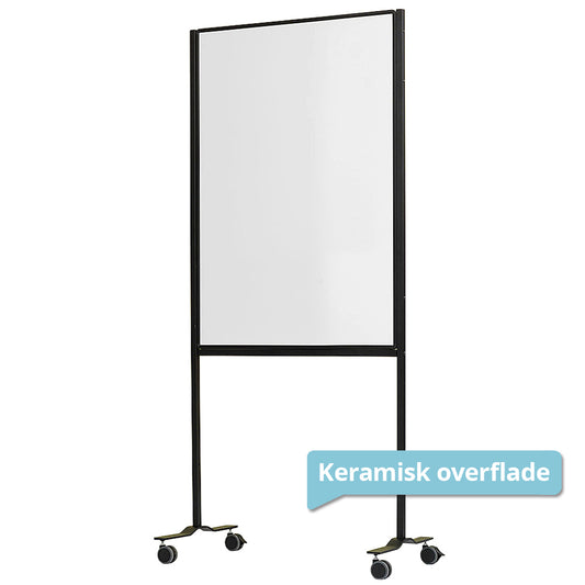 Whiteboard mit Rollen, Visual Work Board, magnetisch, doppelseitige keramische Oberfläche, 120x75 cm