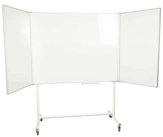 Whiteboard auf Rollen, 5-seitig, magnetisch, 2 Türen ohne Verriegelungsmechanismen