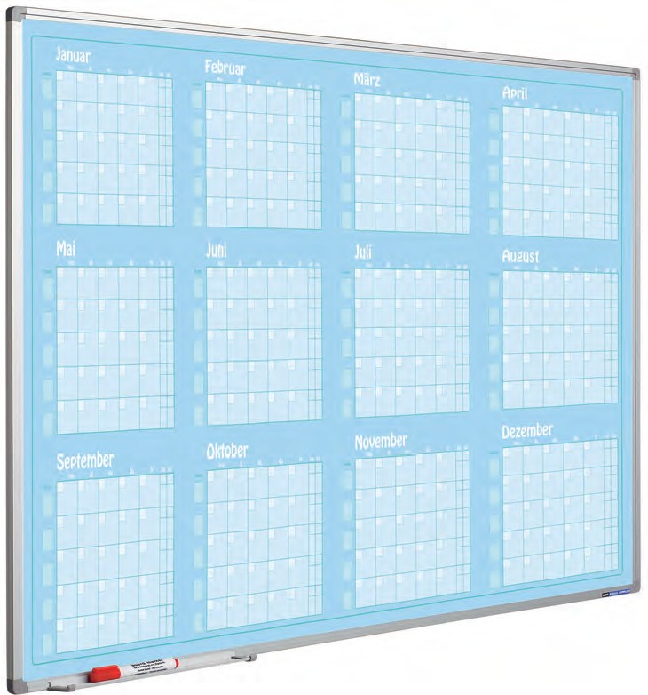 Whiteboard mit Jahreskalender