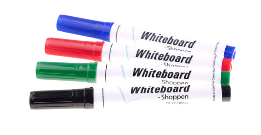 Whiteboardmarker für Whiteboard und Flipchart, 4 Stück, schwarz/grün/blau/rot